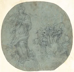 La mujer apocalíptica con el dragón